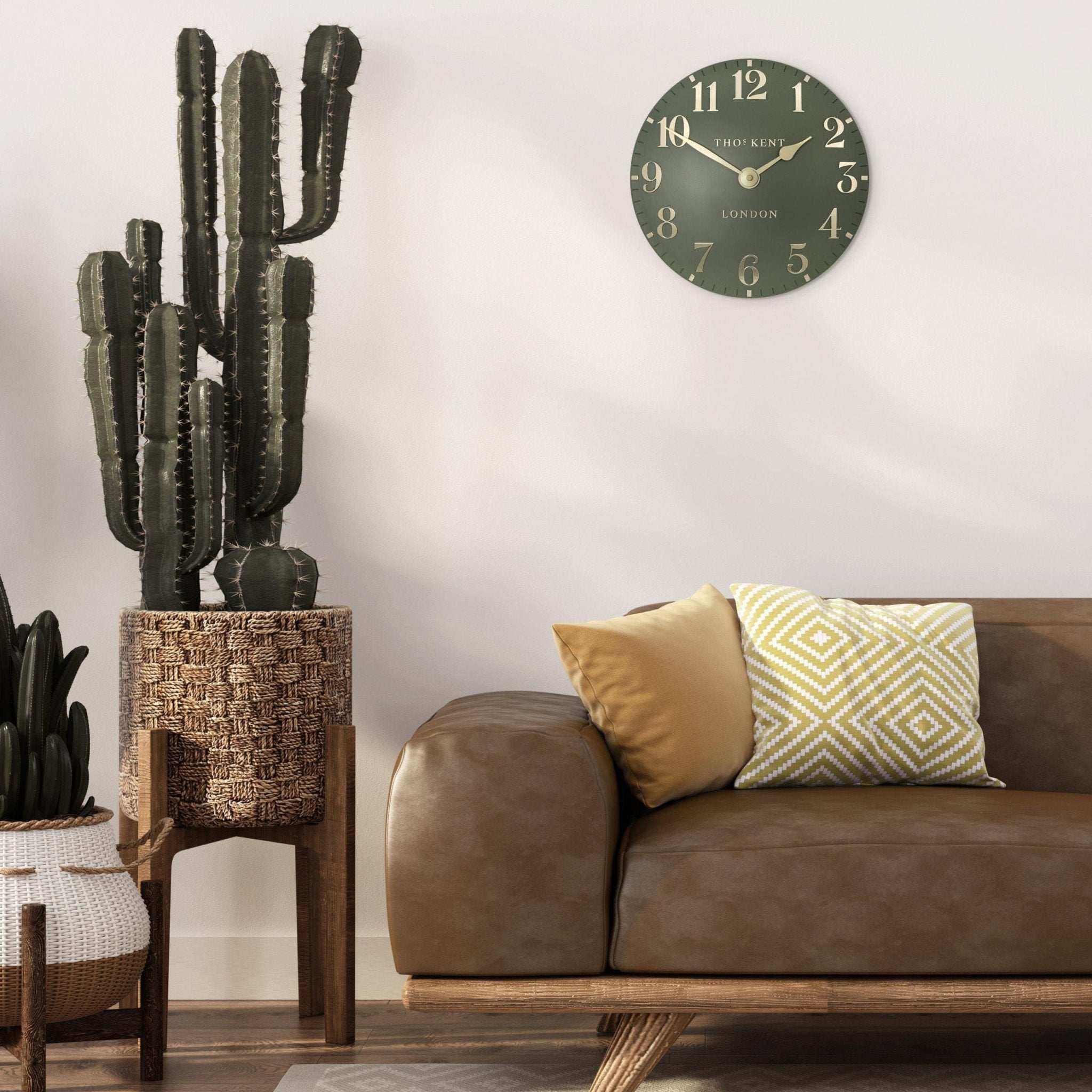 12" Arabic Mantel Clock, Lichen