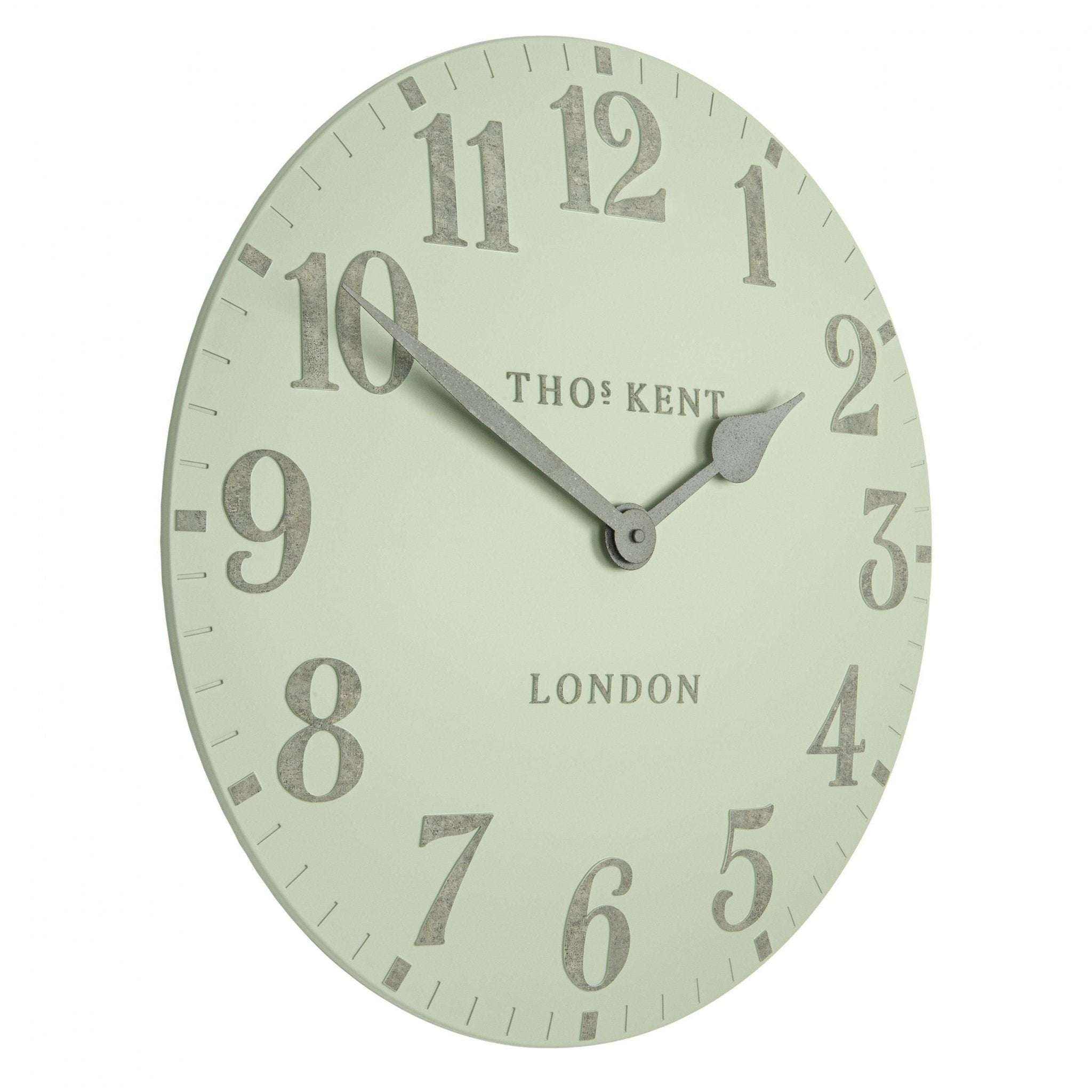 12" Arabic Wall Clock, Pearl Green
