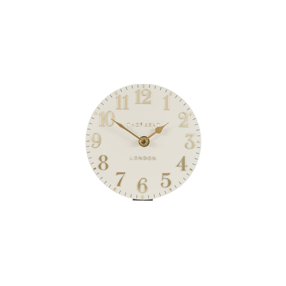 6" Arabic Mantel Clock, Oatmeal - Angela Reed -
