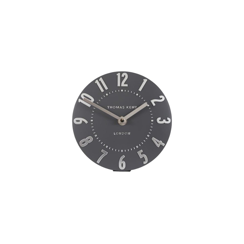 6" Mulberry Mantel Clock, Graphite Silver
