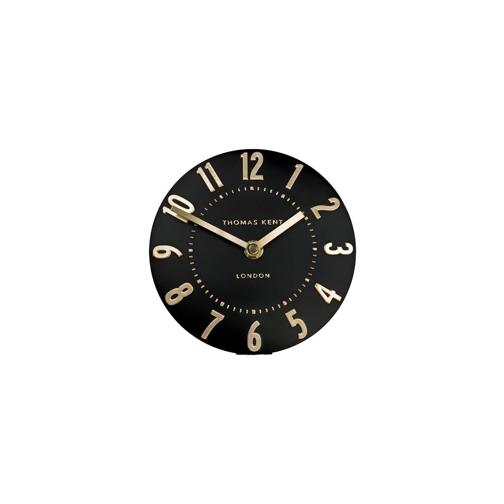 6" Mulberry Mantel Clock, Noir