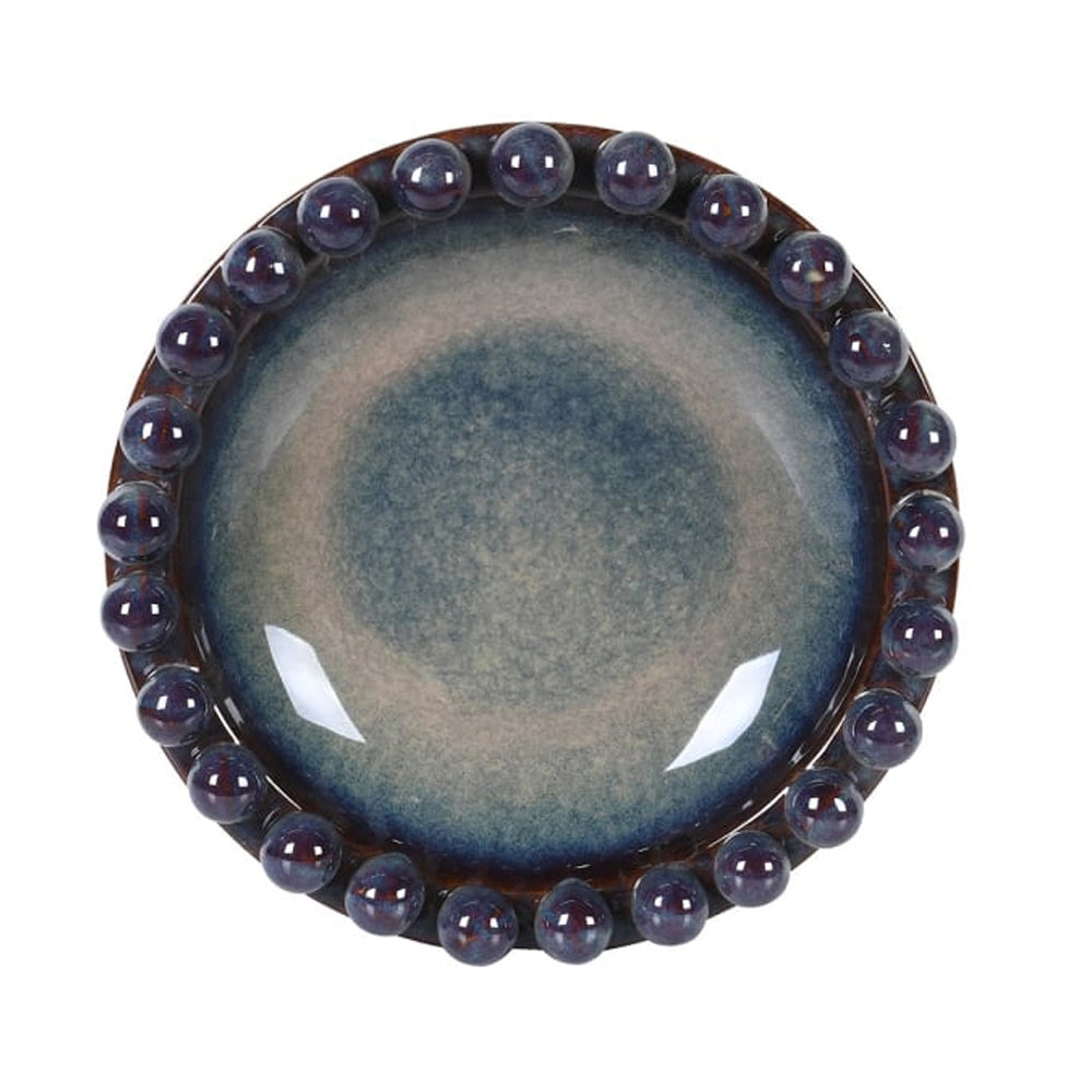 Overhead view of the Lazuli ceramic bowl showing the circular shape and multi-toned glaze finish.