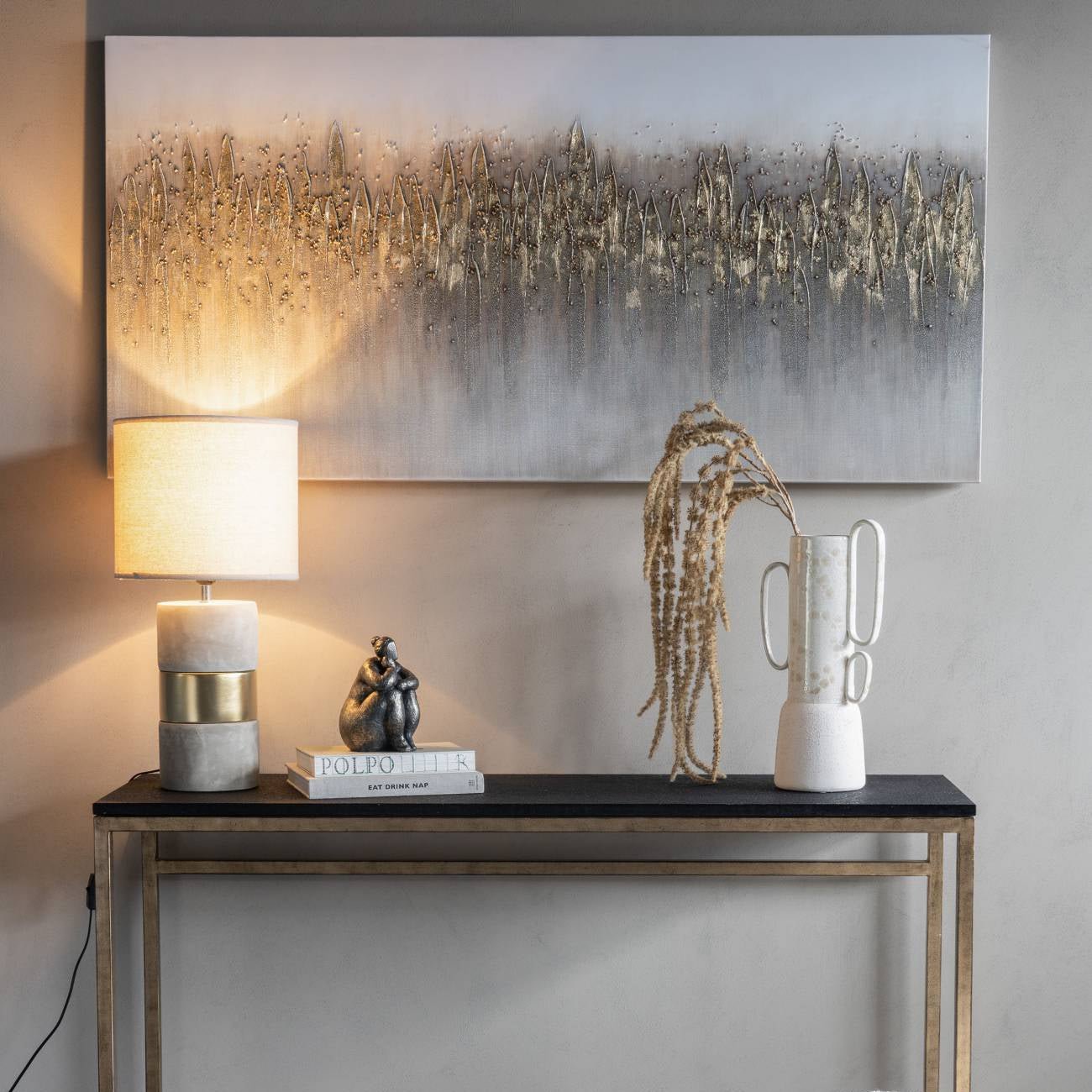 Abstract Golden Reeds Canvas