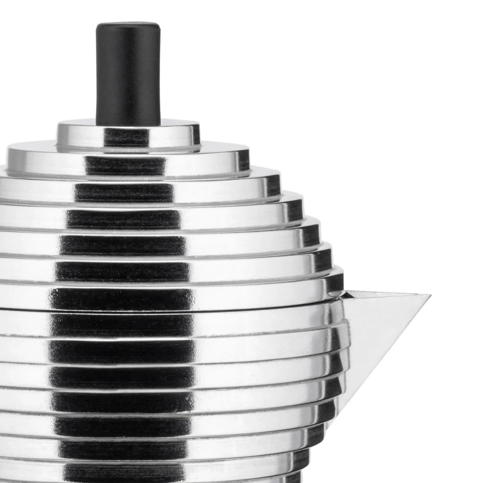 Alessi Stainless Pulcina Espresso Coffee Maker, 3 Cup with Black Handle