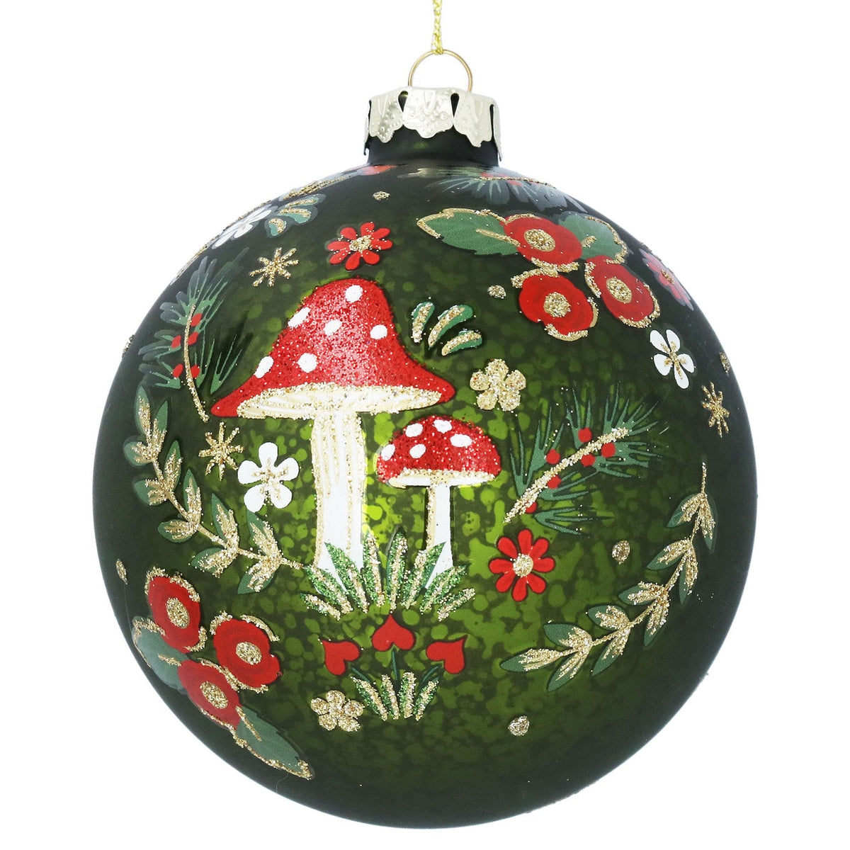 Antique Apple and Mushrooms Bauble - Angela Reed - Christmas Decorations