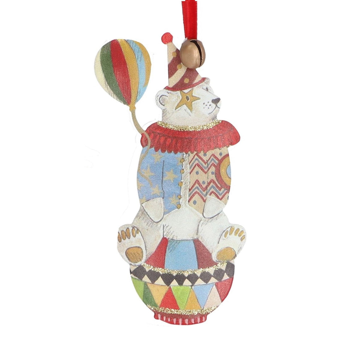 Assorted Christmas Circus Animals Tin Decoration, Fish/Bear/Lion - Angela Reed - Christmas Decorations