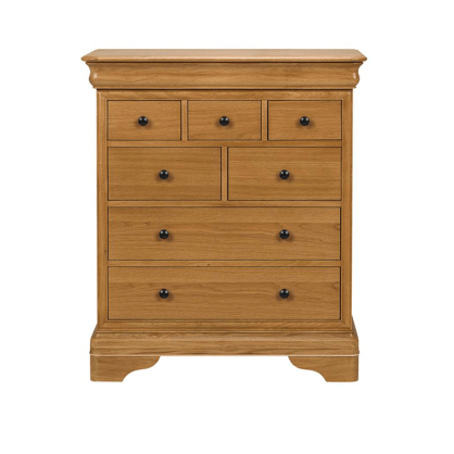 Bordeaux 4+3 Wide Chest Oak,Grey Paint