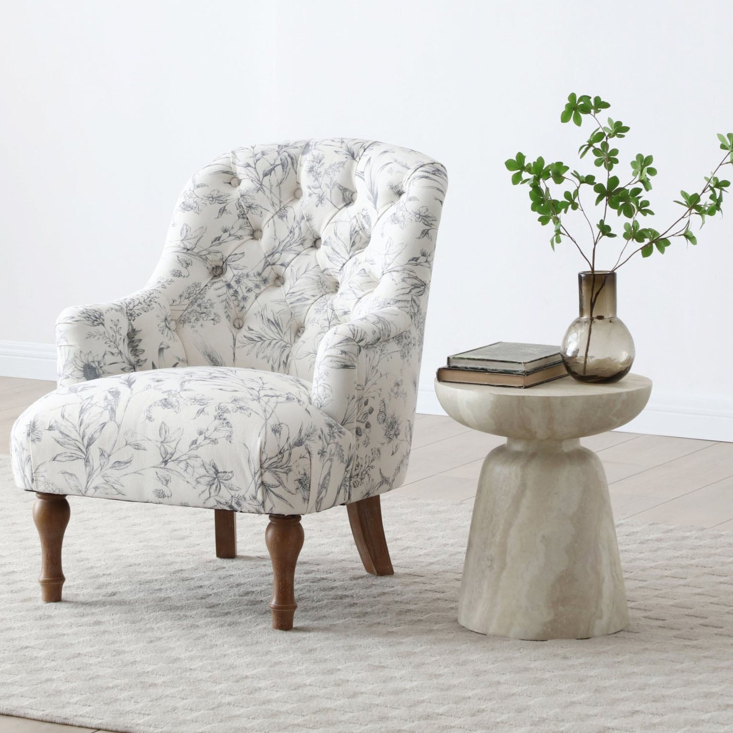 Brooke Chair Antheia Charcoal Linen,Antheia Cream Linen,Meadow Print Natural