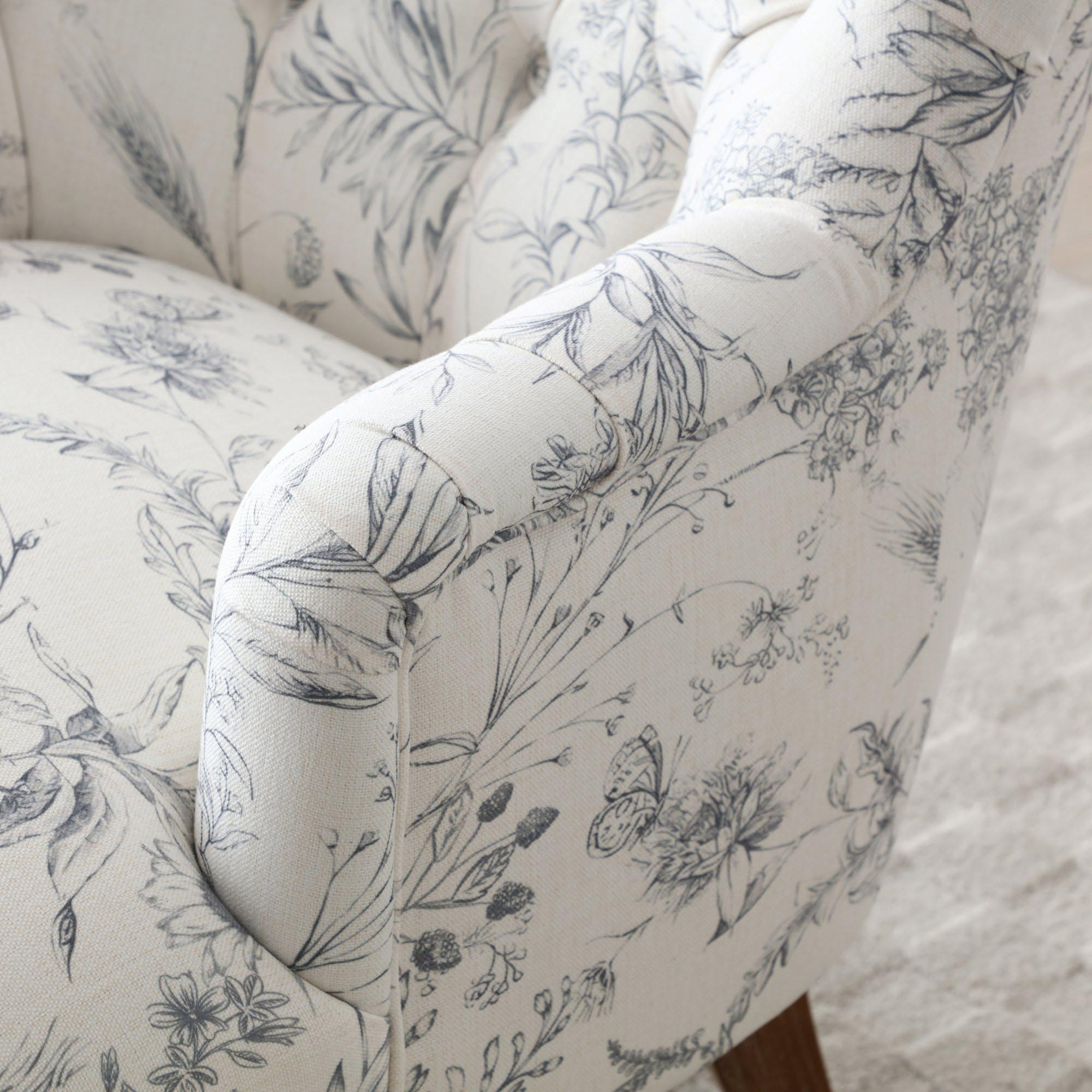 Brooke Chair Antheia Charcoal Linen,Antheia Cream Linen,Meadow Print Natural