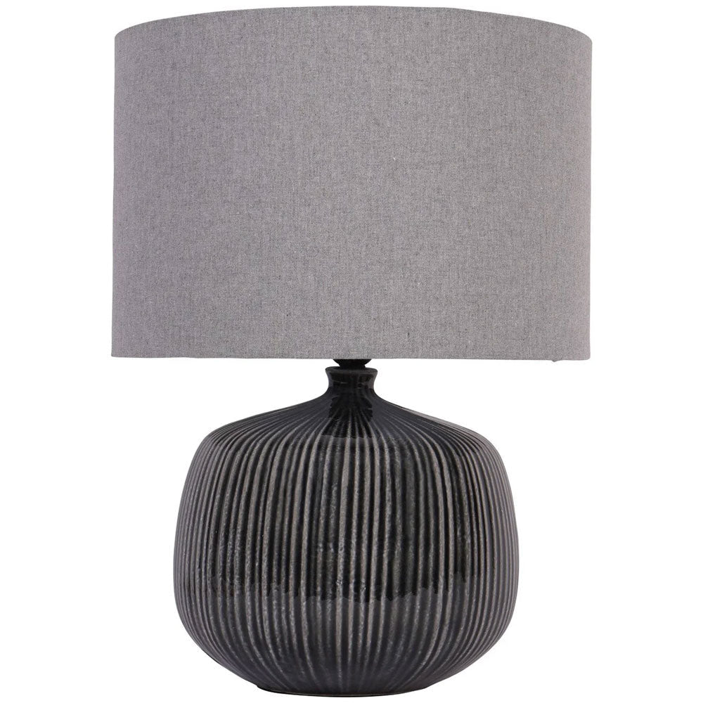 Bruno Ceramic Table Lamp Charcoal with Shade