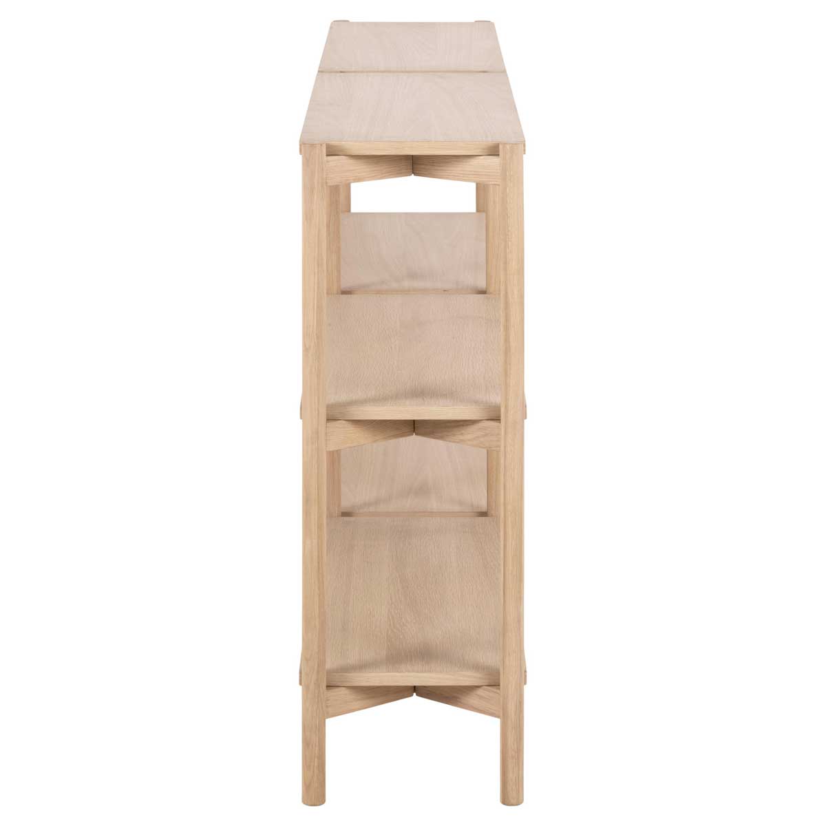 Brussels Bookcase, Low Limed Oak,Oiled Oak