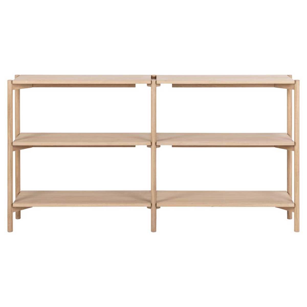 Brussels Bookcase, Low Limed Oak,Oiled Oak