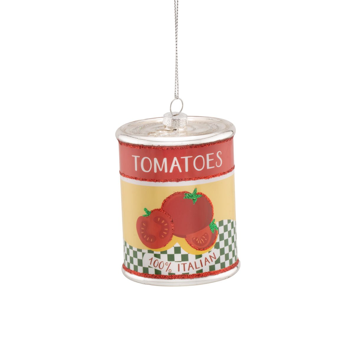 Can of Tomatoes Shaped Bauble - Angela Reed - Christmas Decorations