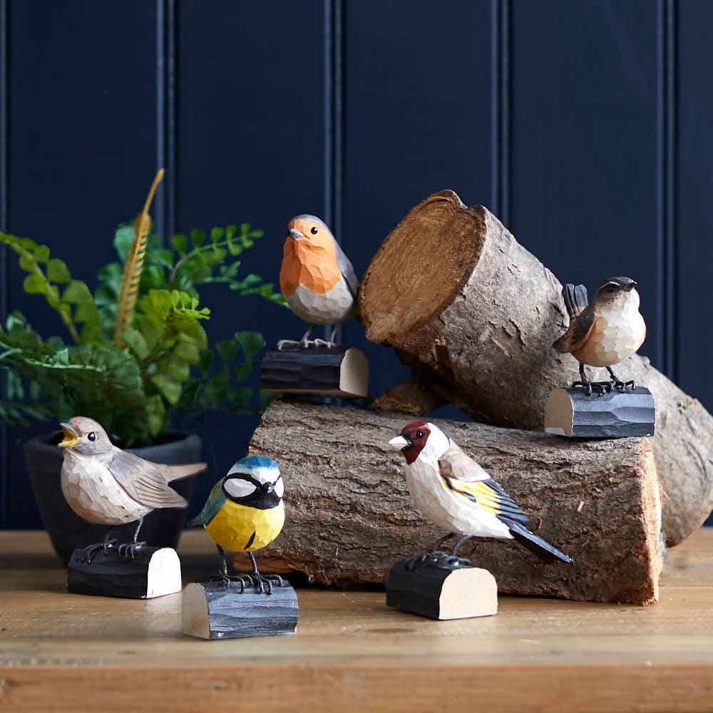 Carved Wooden Goldfinch