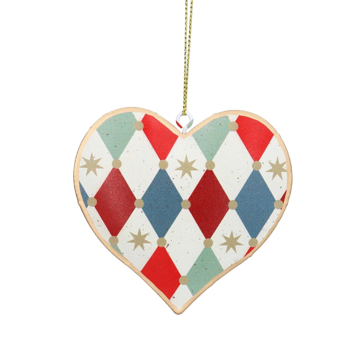 Checkered Tin Decoration - Angela Reed - Christmas Decorations