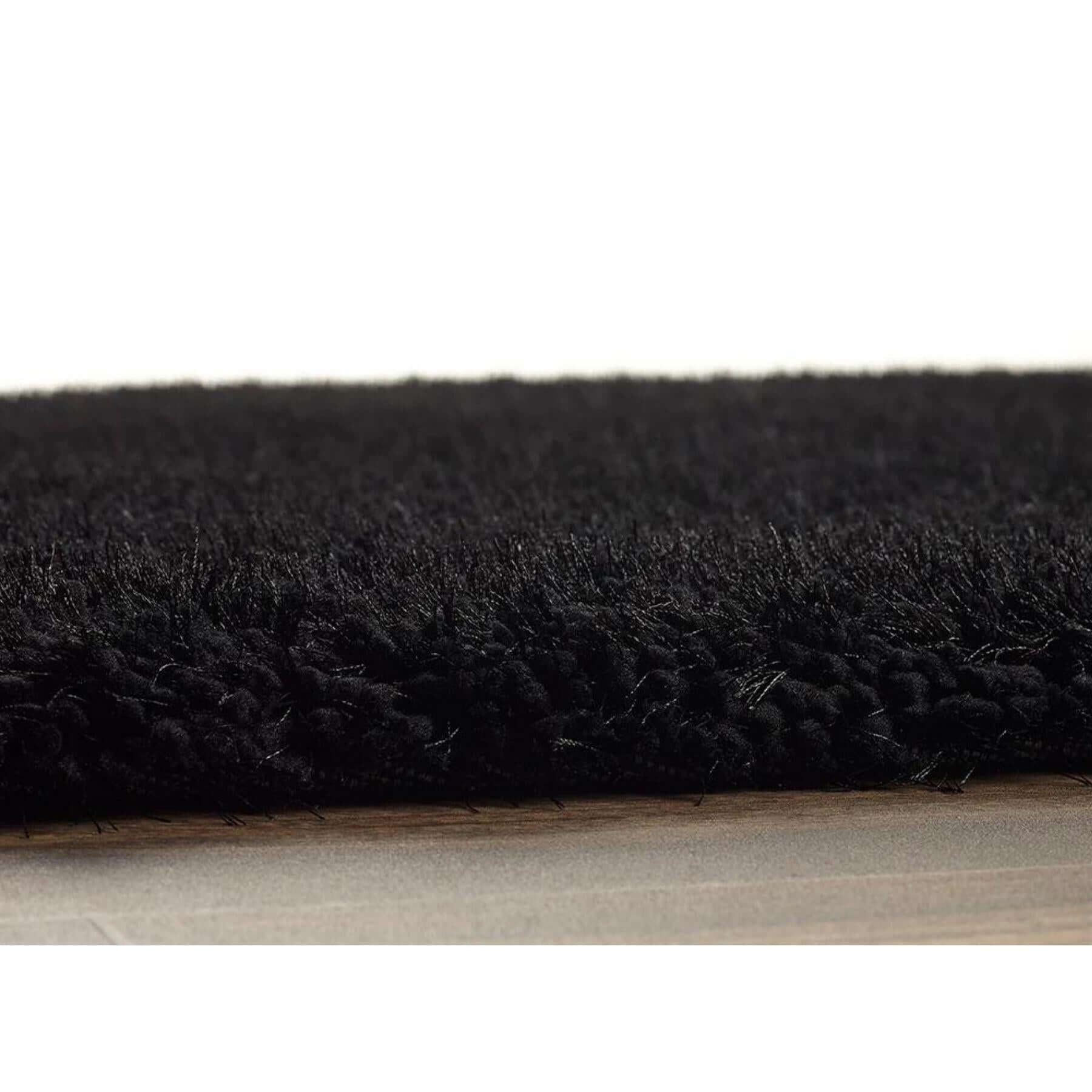 Chicago Shaggy Rug, Black 110 x 160cm,133cm Circle,140 x 200cm,160 x 230cm,200 x 290cm,67 x 200cm,90 x 150cm