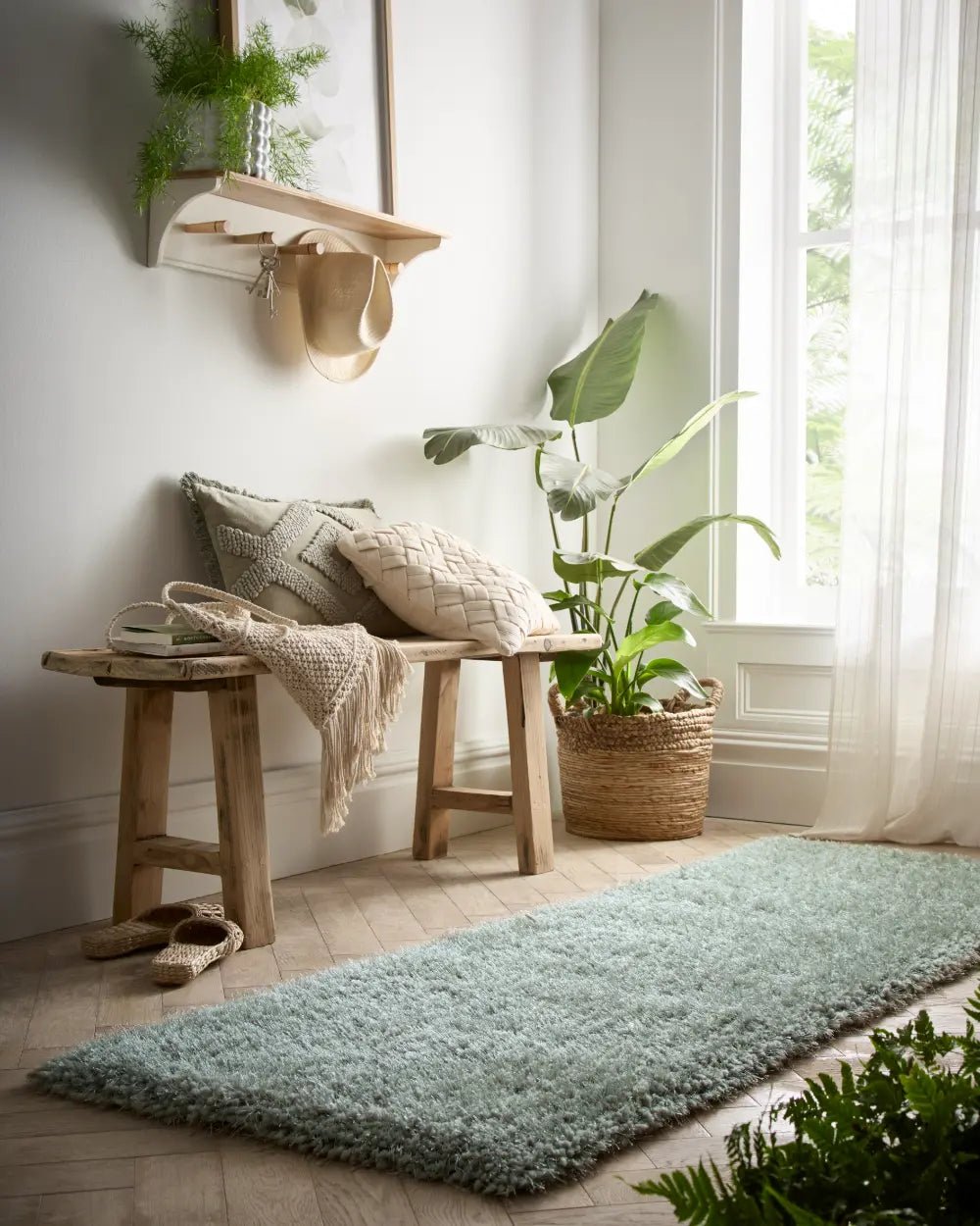 Chicago Shaggy Rug, Sage Green 110 x 160cm,133cm Circle,140 x 200cm,160 x 230cm,200 x 290cm,67 x 200cm,90 x 150cm