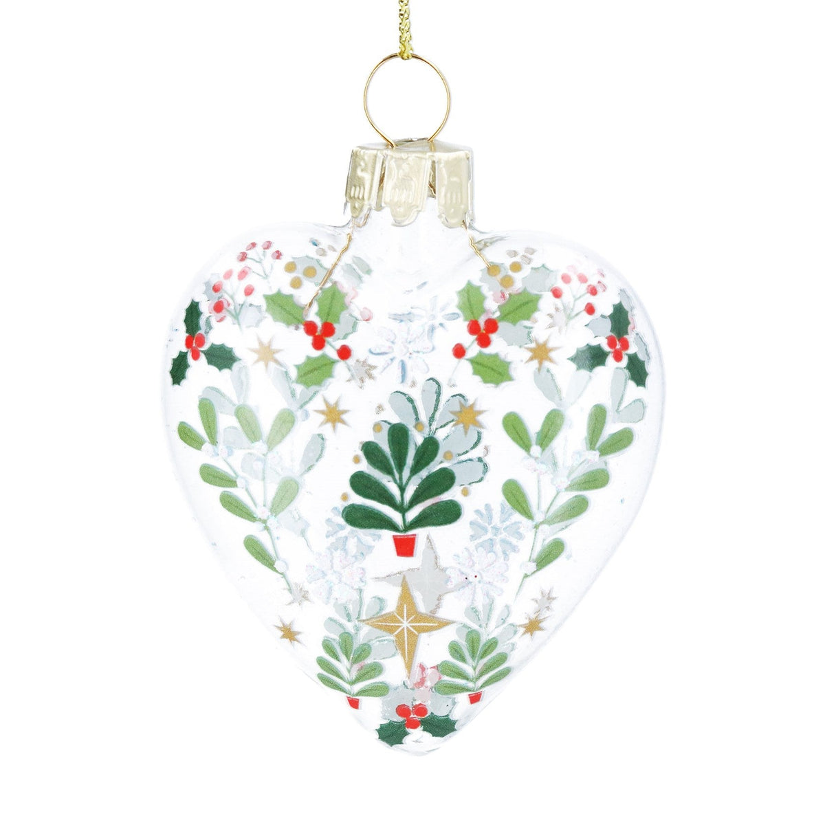 Clear Alpine Glass Heart - Angela Reed - Christmas Decorations