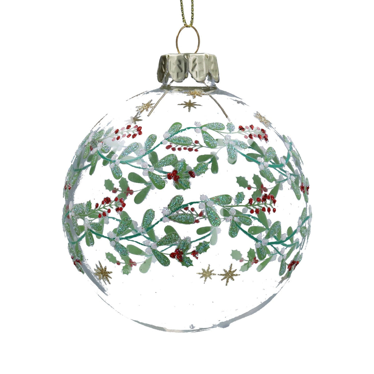 Clear Mistletoe Garland Bauble - Angela Reed - Christmas Decorations