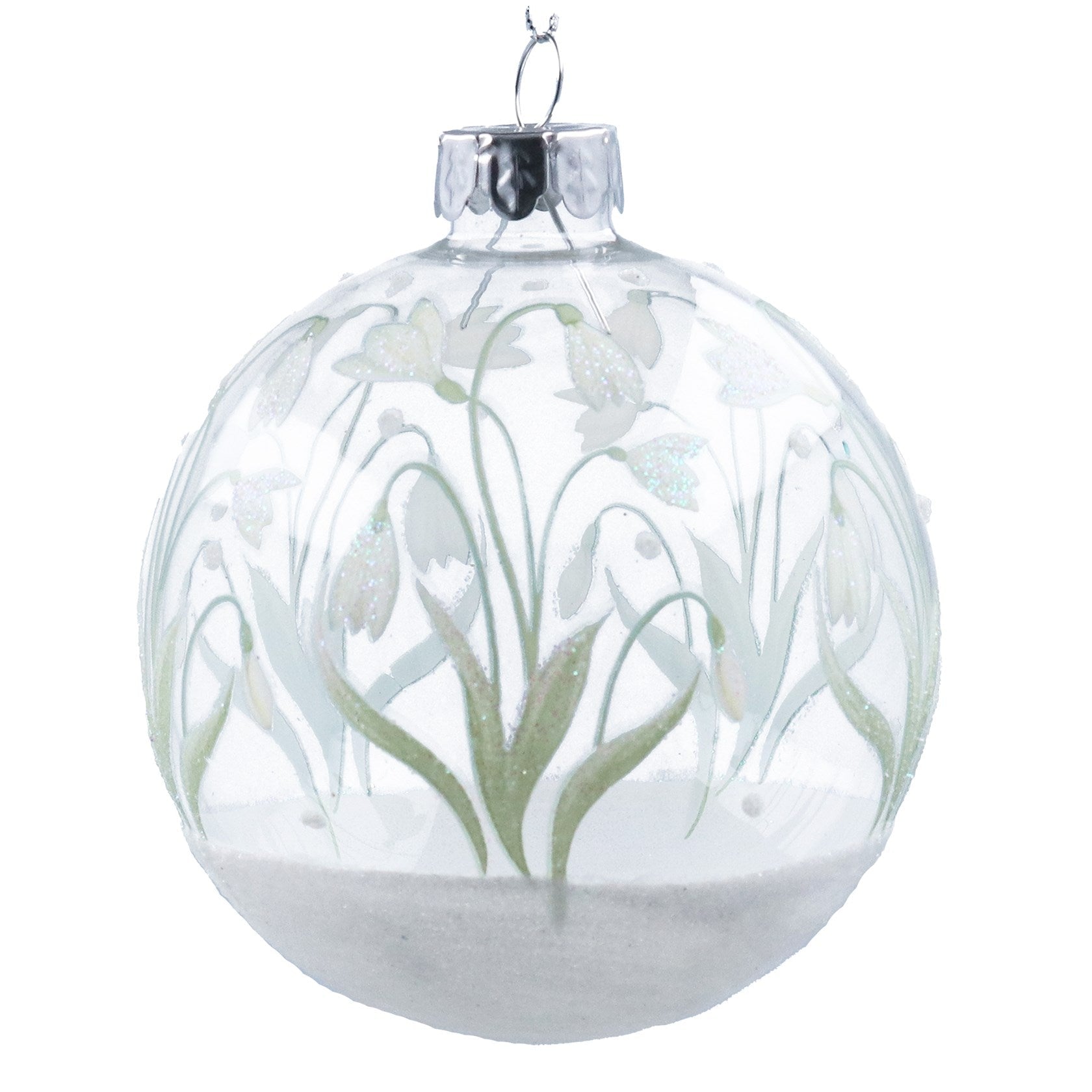 Clear Snowdrop Bauble - Angela Reed - Christmas Decorations