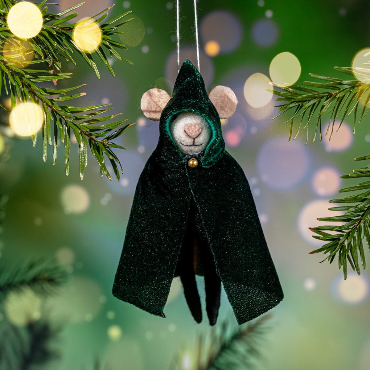 Cloaked Mouse Felt Decoration - Angela Reed - Christmas Decorations