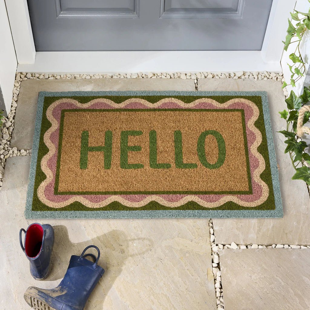 Coir Hello Scallop Door Mat