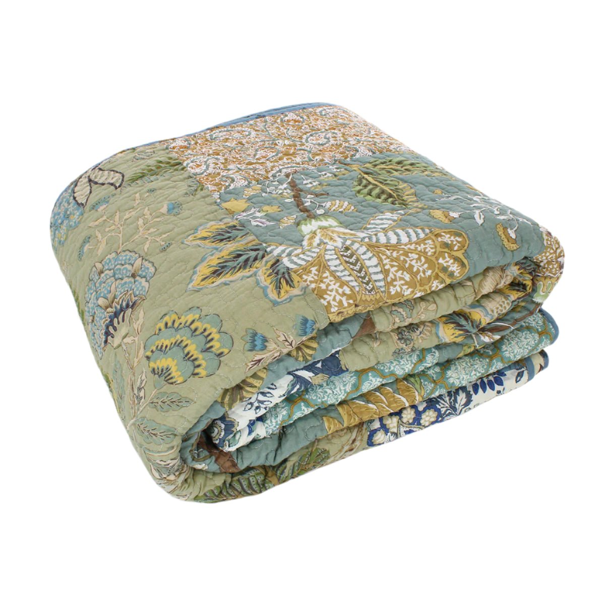 Constance Patchwork Cotton Bedspread Single 190 x 260 cm,One Size 250 x 260 cm - to fit Double or King Size bed,Superking 305 x 280 cm