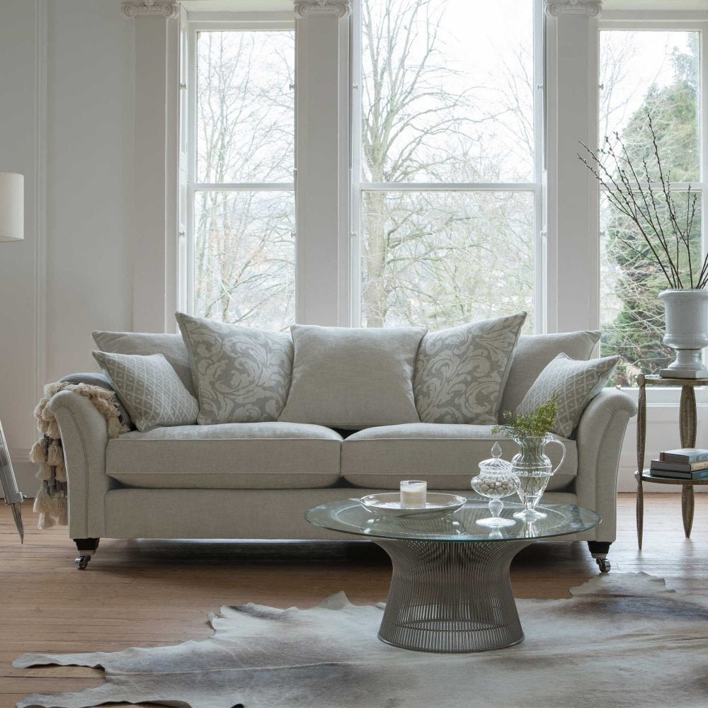 Devonshire Large 2 Seat Sofa - Scatter Back Hatton Pewter (A) / Hatton Pewter (A) / Hatton Pewter (A),Hatton Pewter (A) / Hatton Pewter (A) / Hatton Dove (A,Hatton Pewter (A) / Hatton Pewter (A) / Austen Medallion Dove (A),Hatton Pewter (A) / Hatton Pewter (A) / Austen Stripe Dove (B),Hatton Pewter (A) / Hatton Pewter (A) / Austen Medallion Oatmeal (B),Hatton Pewter (A) / Hatton Pewter (A) / Austen Oatmeal (A),Hatton Pewter (A) / Hatton Pewter (A) / Austen Stripe Oatmeal (B),Hatton Pewter (A) / Hatton Pewte