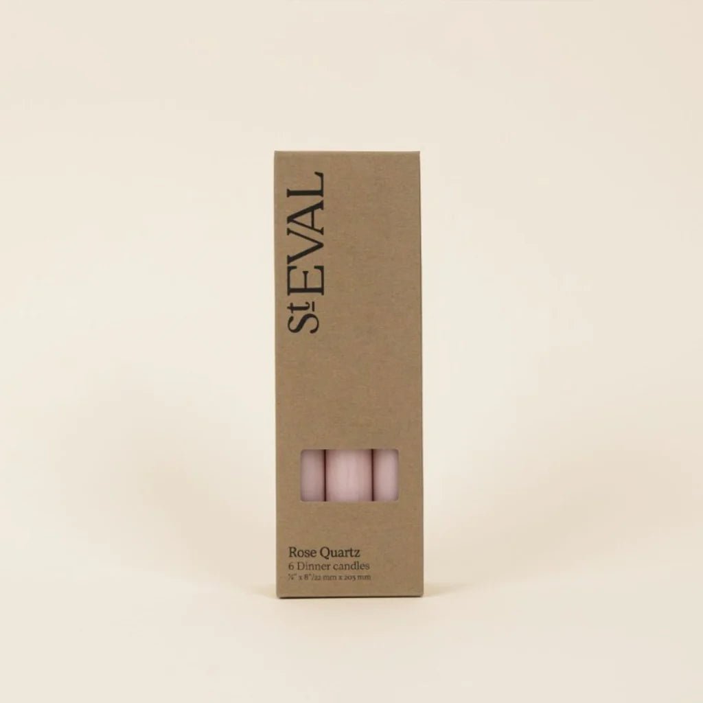 Dinner Candles, Pack of 6, Rose Quartz