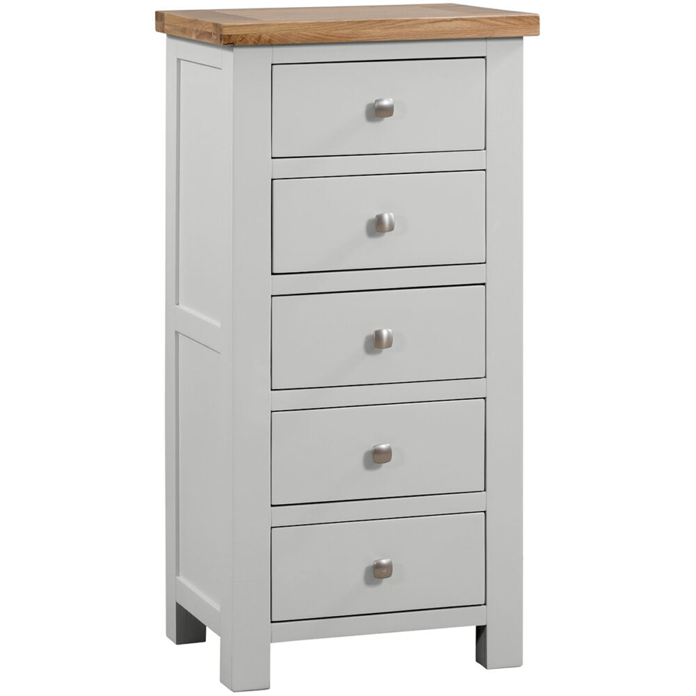 Dorset 5 Drawer Tall Chest Moon Grey