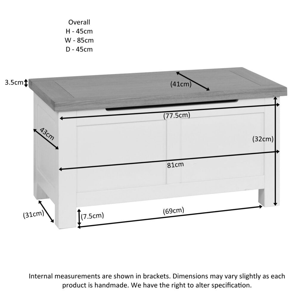 Dorset Blanket Box Ivory,White,Moon Grey