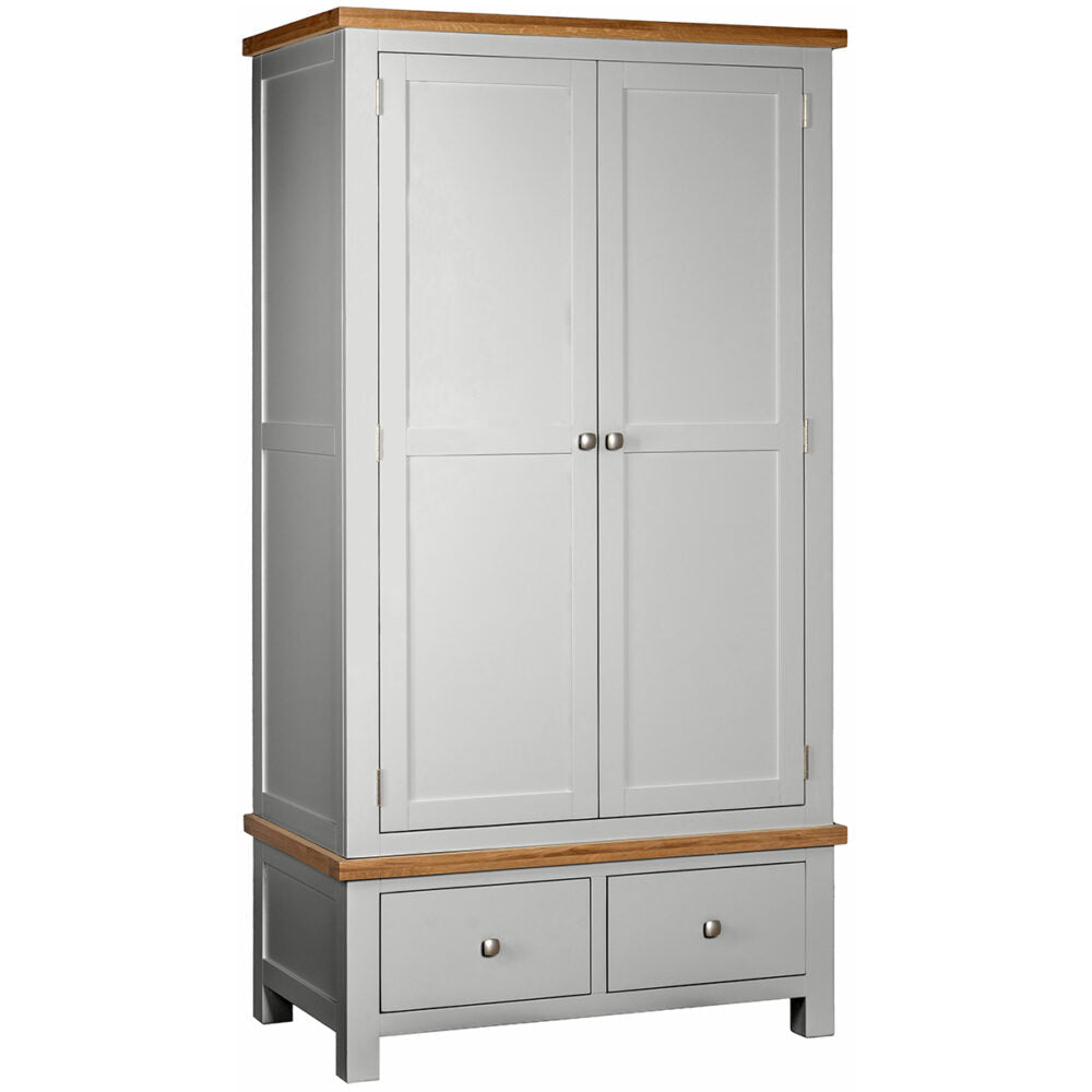Dorset Double 2 Drawer Wardrobe Moon Grey