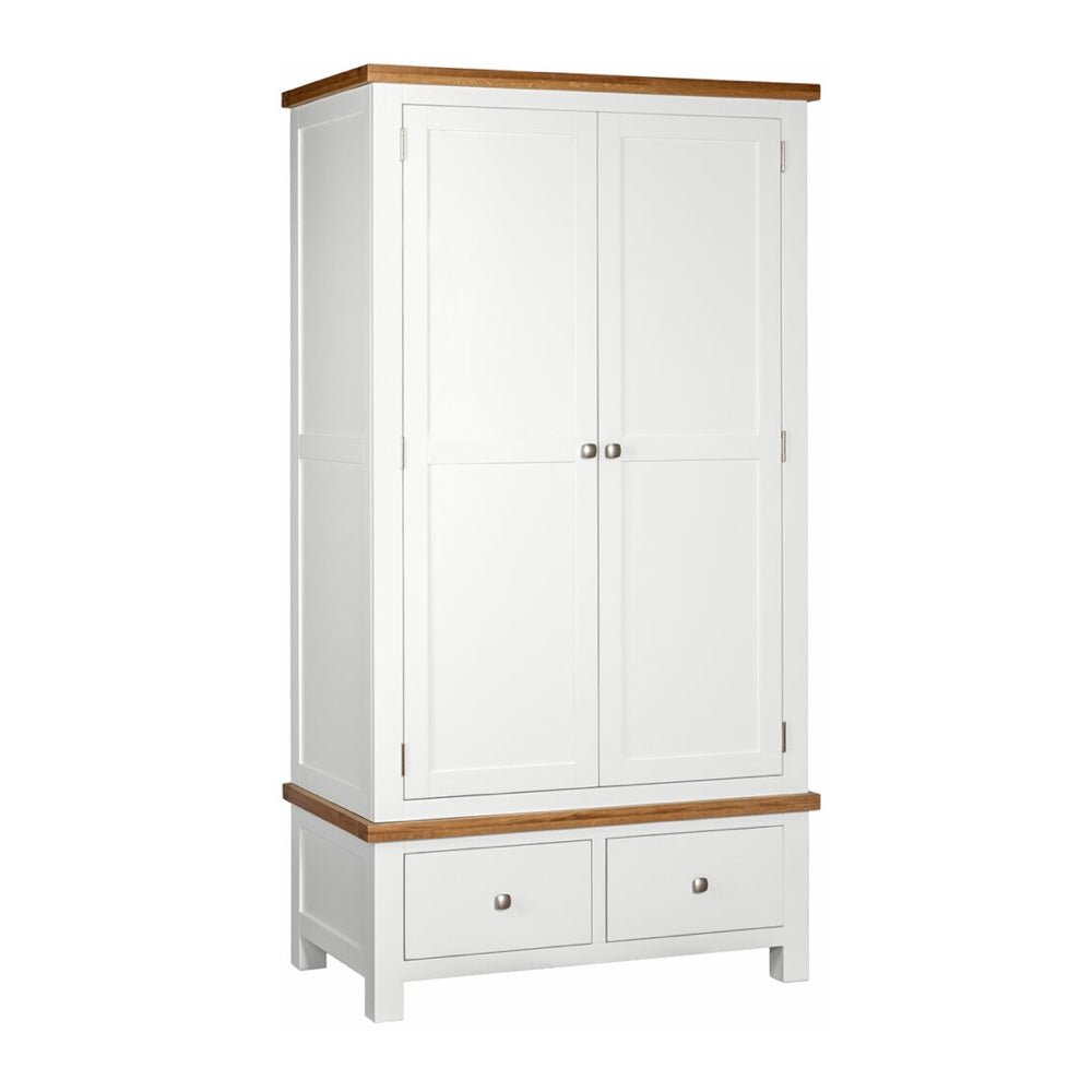 Dorset Double 2 Drawer Wardrobe White