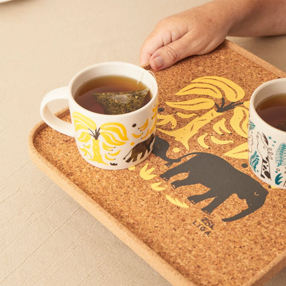 Elephant & Bananas Cork Tray