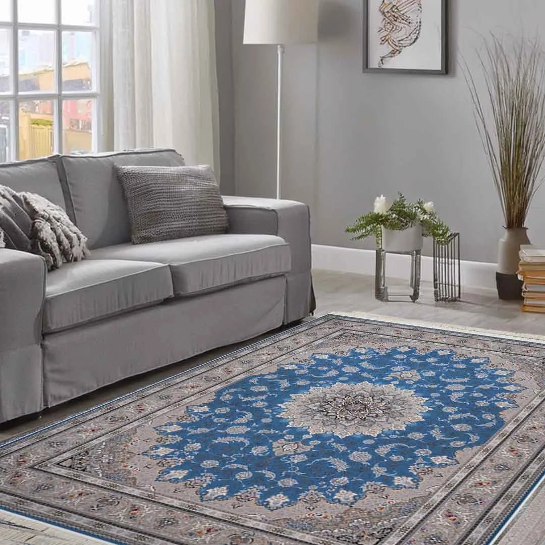Emerald Persian Mahan Blue Rug 120 x 170cm,80 x 300cm,150 x 230cm,200 x 300cm,250 x 350cm,300 x 400cm