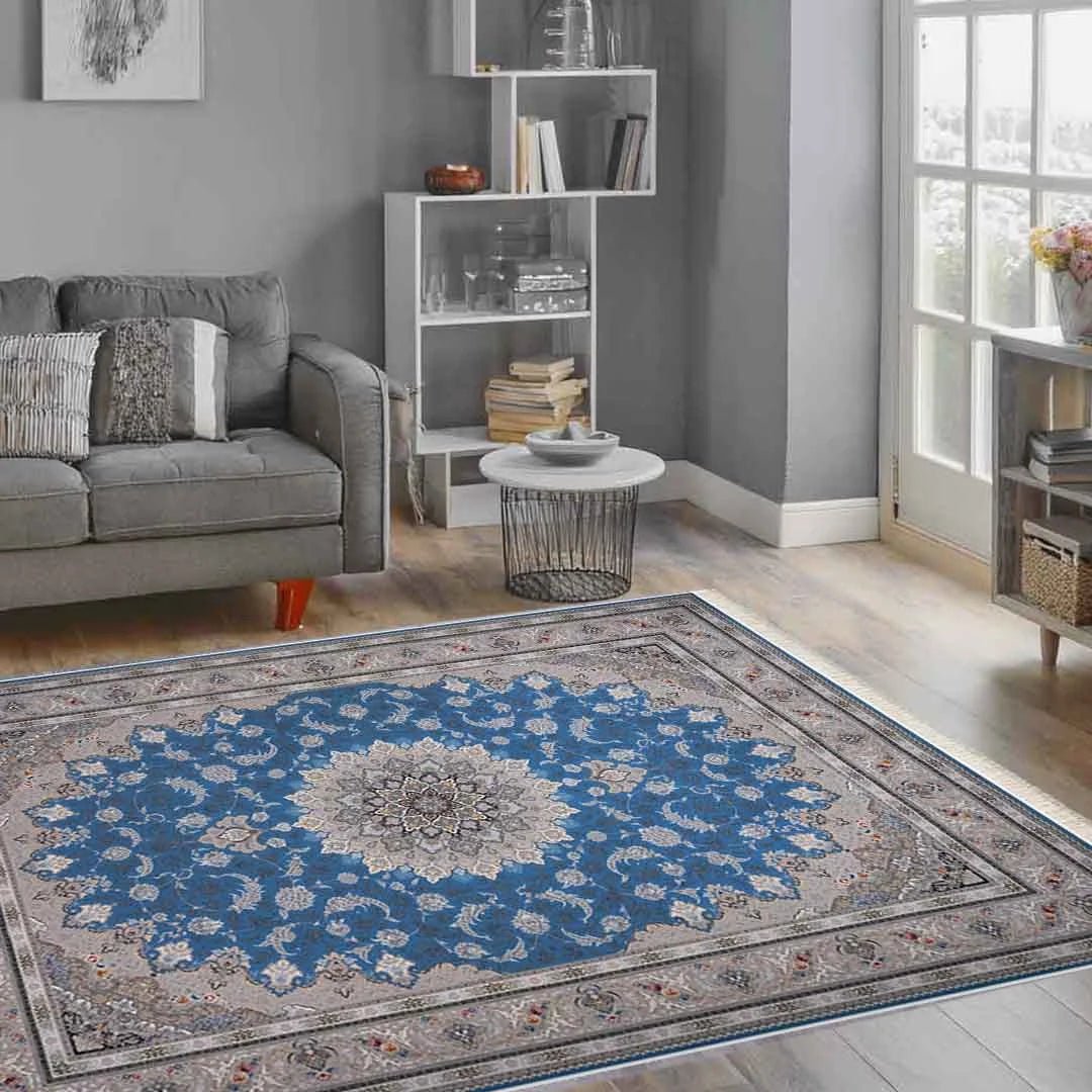 Emerald Persian Mahan Blue Rug 120 x 170cm,80 x 300cm,150 x 230cm,200 x 300cm,250 x 350cm,300 x 400cm