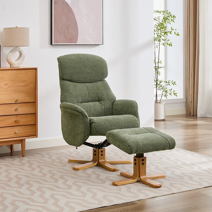 Eve Reclining Swivel Chair Kellygreen Fabric