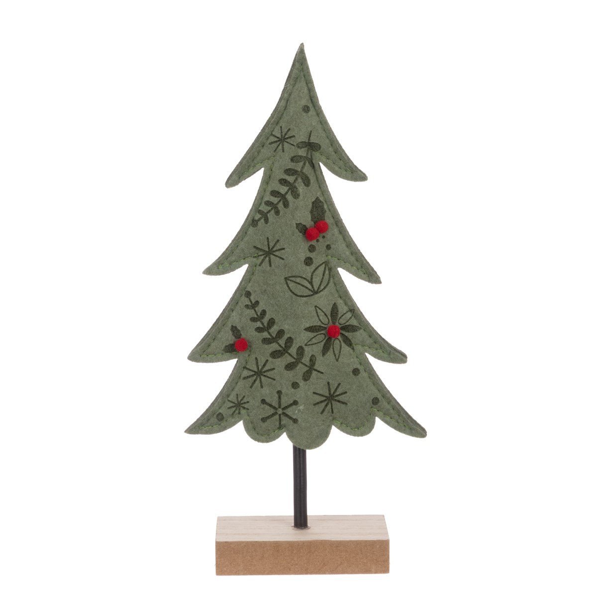 Felt Tree On Wooden Base, Large - Angela Reed - Christmas Decorations