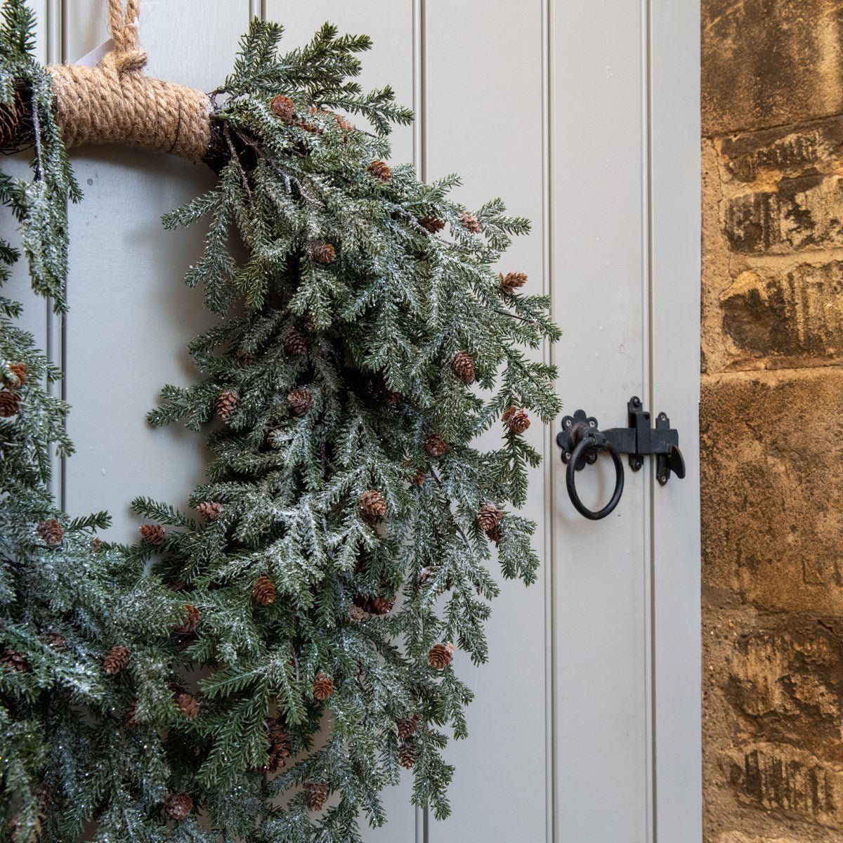 Frosted Teardrop Jute Wreath - Angela Reed - Christmas Decorations