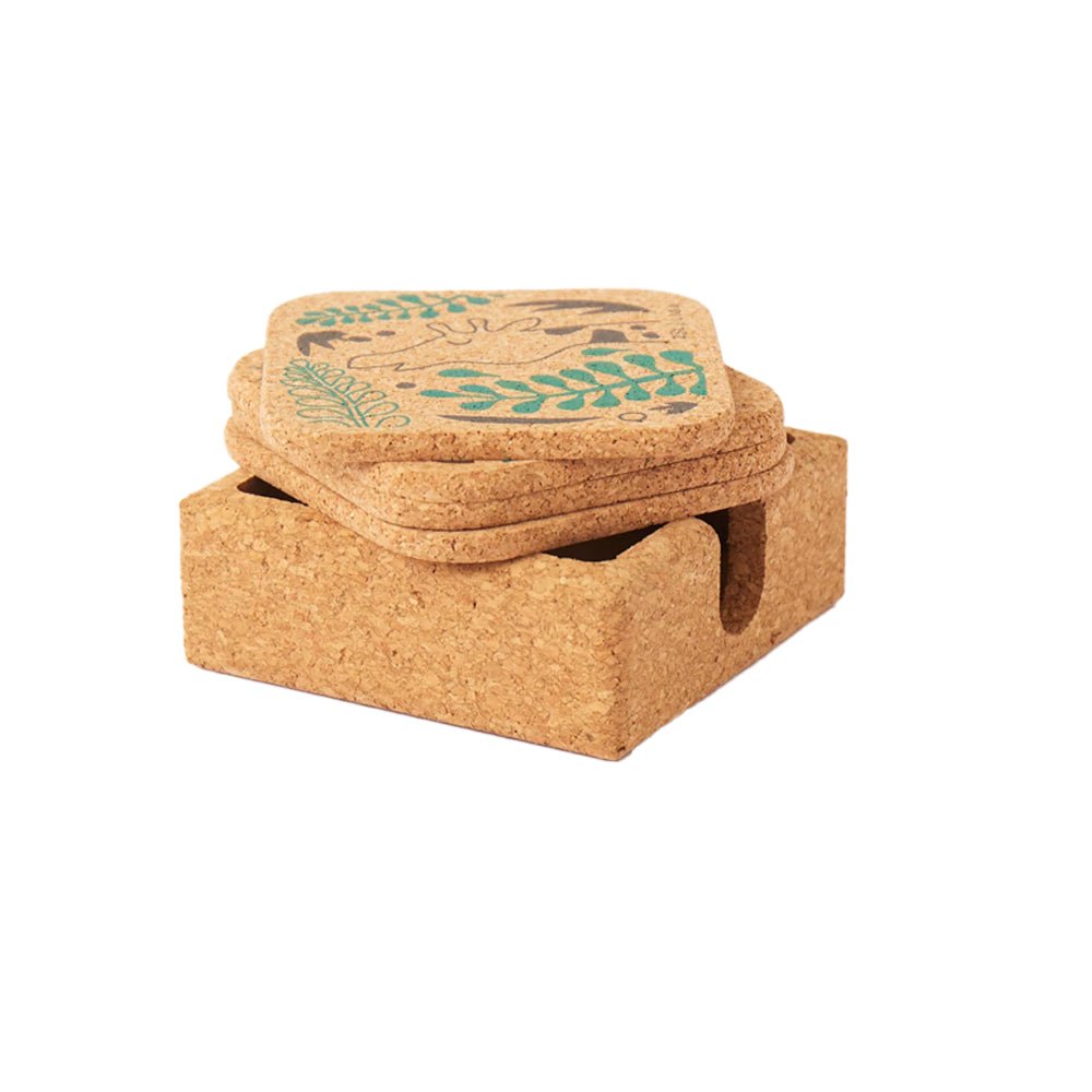 Giraffes Cork Coaster, Set of 4