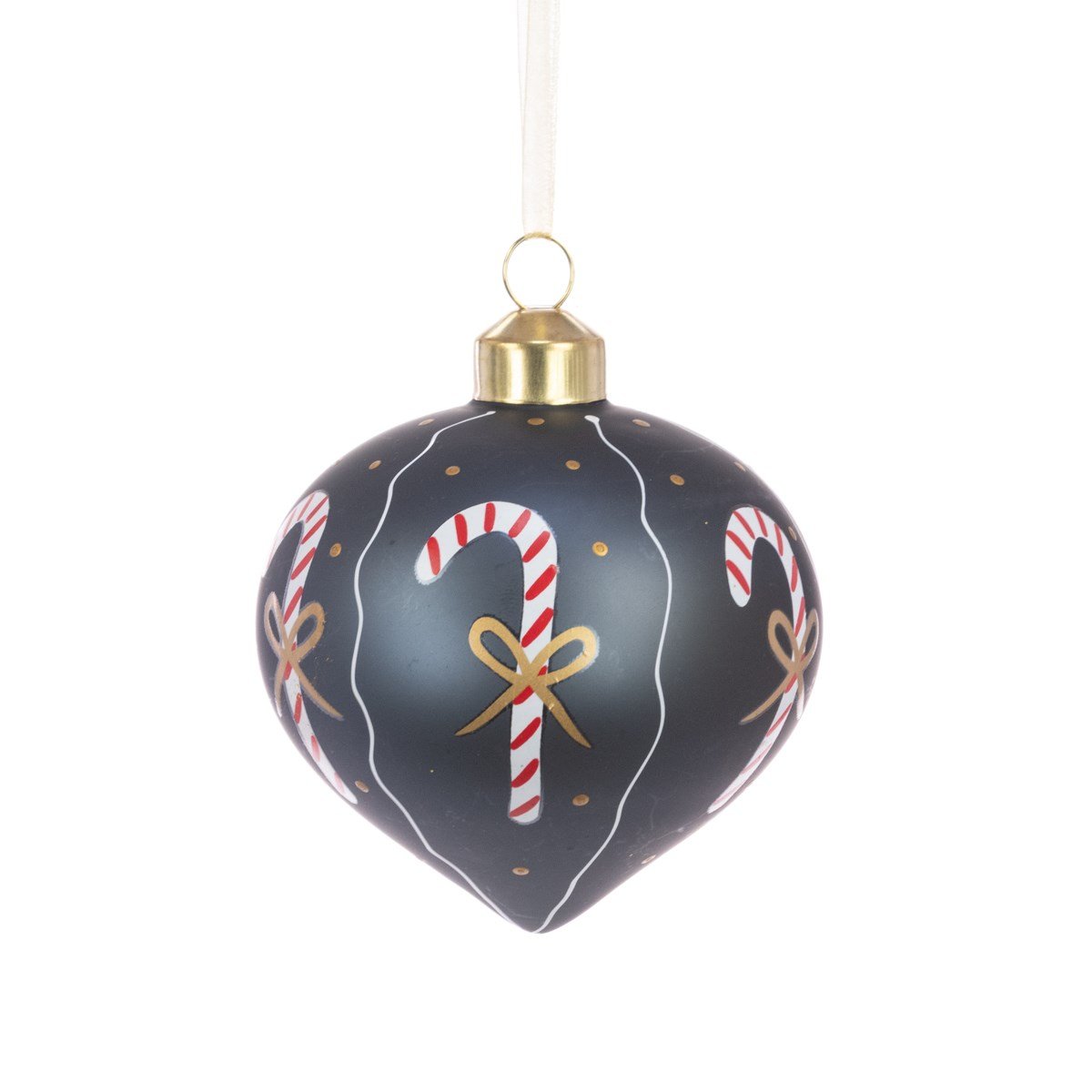 Glass Candy Cane Onion 8cm - Angela Reed - Christmas Decorations
