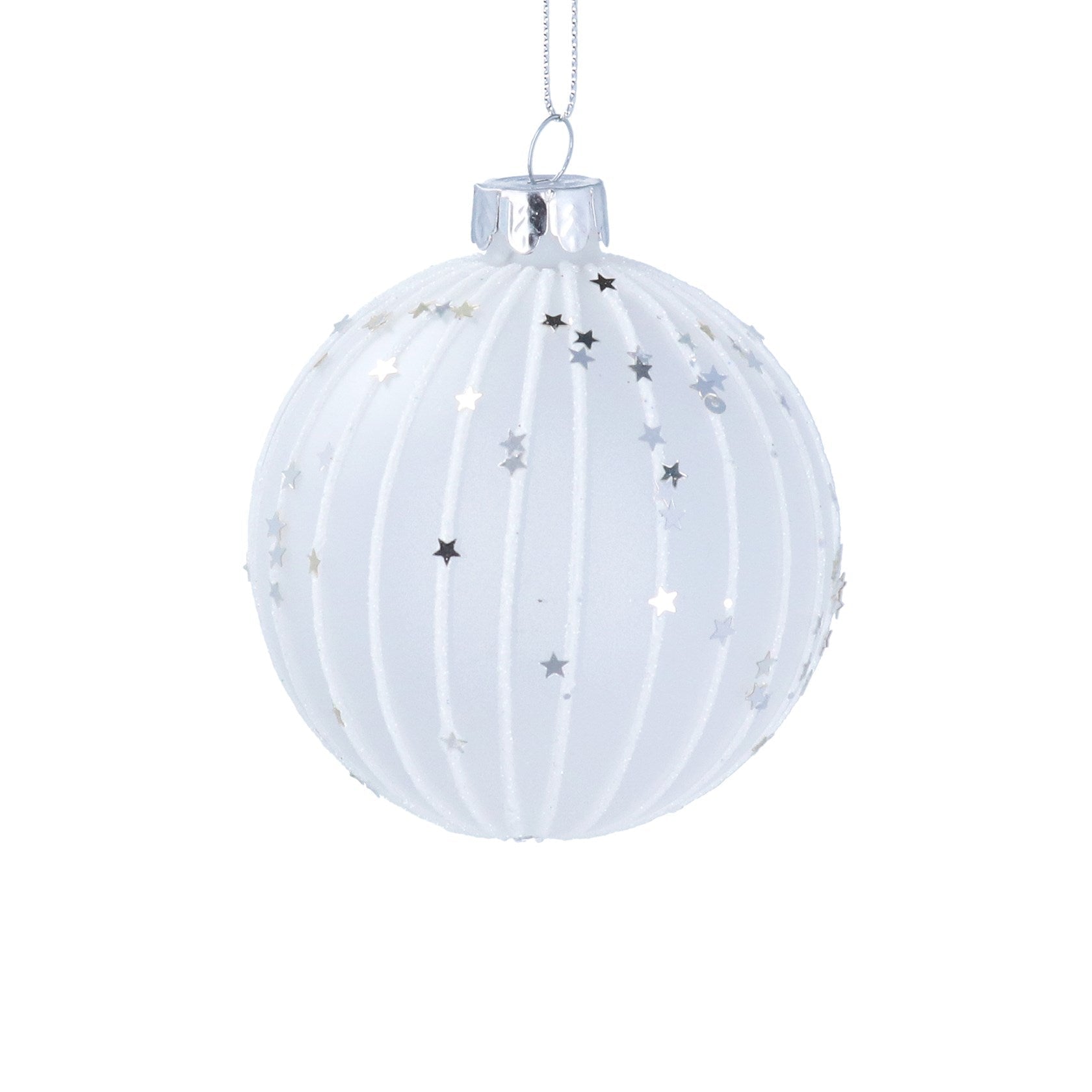 Glass Opaque Bauble with Stars and Stripes - Angela Reed - Christmas Decorations