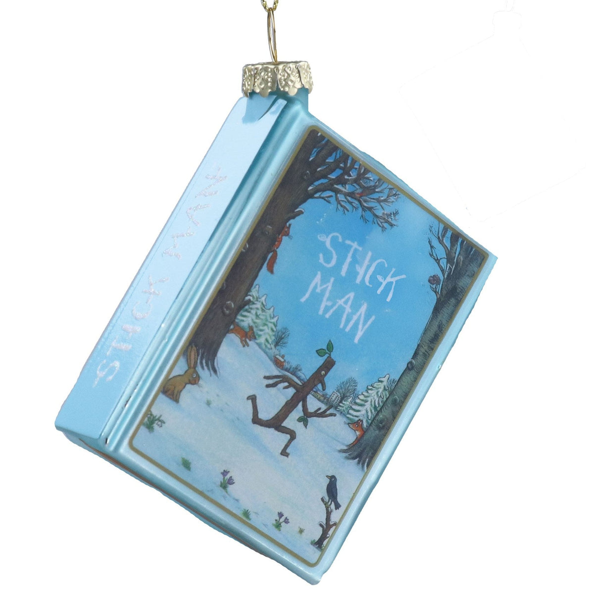 Glass Stick Man Book Decoration - Angela Reed - Christmas Decorations