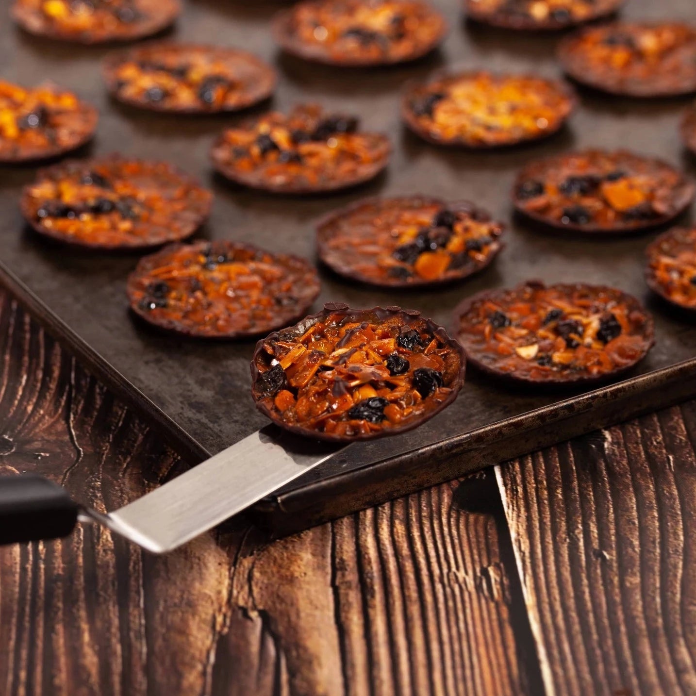 Gourmet Florentines, Orange and Dark Chocolate