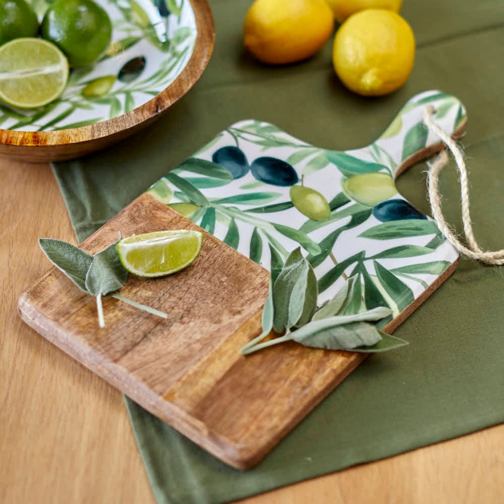 Handcrafted Serving Paddle Board Mango Wood, Olives - Angela Reed -