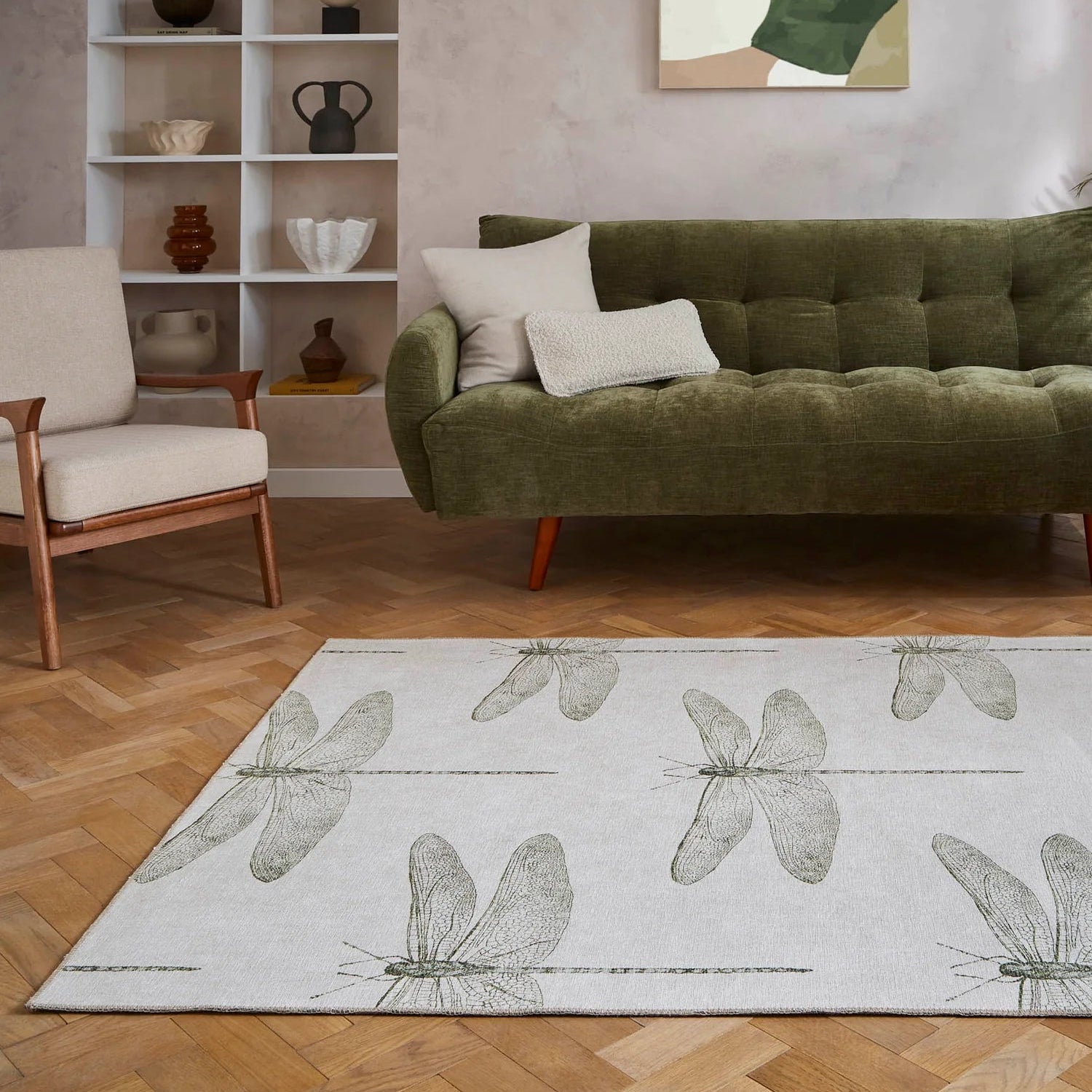 Harlequin Demoiselle Washable Rug, Fern 76 x 150cm,120 x 170cm,152 x 230cm,185 x 290cm,61 x 230cm