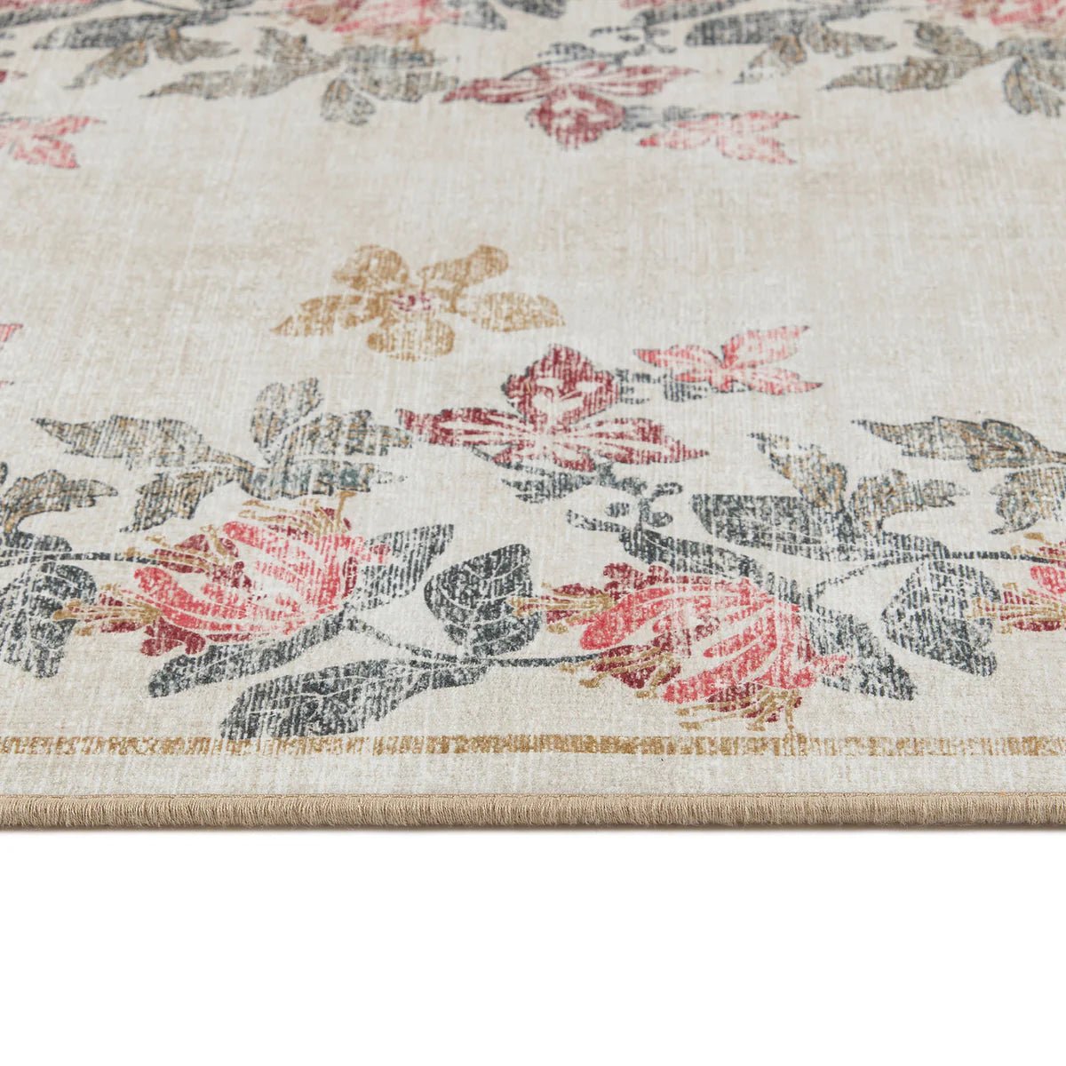 Hug Rug Eco-Washable Botanical Border Rug 120 x 185cm,160 x 230cm,185 x 275cm,75 x 220cm