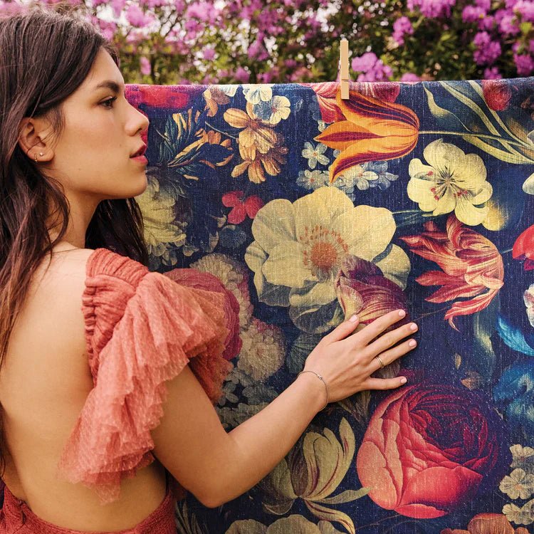Hug Rug Eco-Washable Dark Florals Rug 120 x 185cm,160 x 230cm,185 x 275cm,75 x 220cm runner,75 x 300cm runner