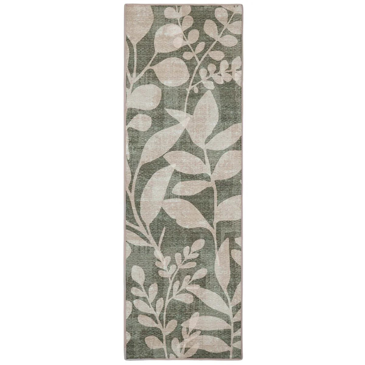 Hug Rug Eco-Washable Eden Leaves Green Rug 120 x 185cm,160 x 230cm,185 x 275cm,75 x 220cm runner