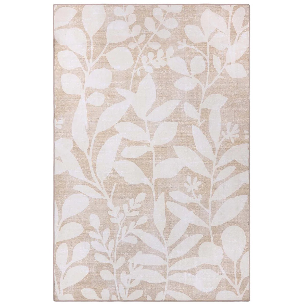 Hug Rug Eco-Washable Eden Leaves Natural Rug 120 x 185cm,160 x 230cm,185 x 275cm,75 x 220cm runner